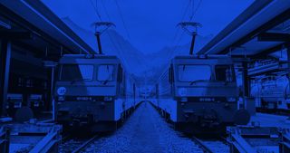 International passenger train in the high altitude.