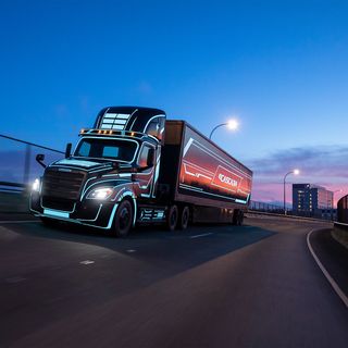 A rendering of the Detroit® ePowertrain™ inside a Freightliner eCascadia.