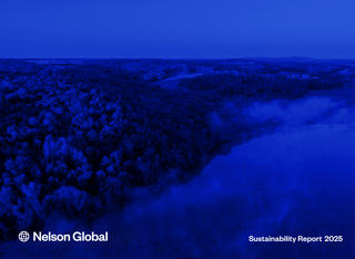 Cover of Nelson Global's 2025 Sustainability Report.